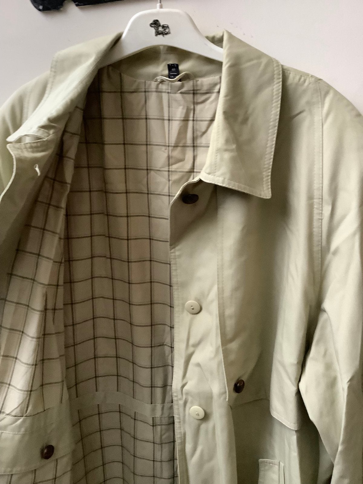 Vintage lange jas regenjas maat 42, Ophalen of Verzenden, Gedragen, Maat 42/44 (L)