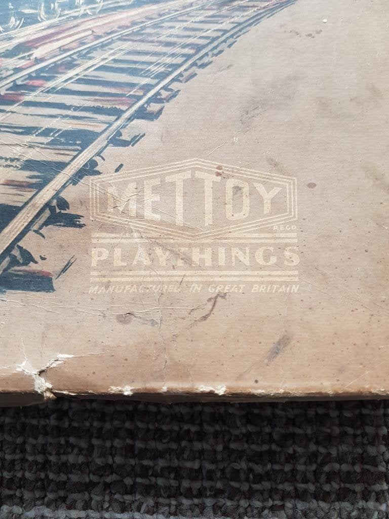 Metalen treinset van Mettoy in doos uit de 30'r jaren🚃🚂, Ophalen of Verzenden