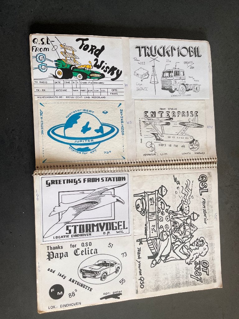 QSL Kaarten Collectie (214 stuks ingebonden), Ophalen of Verzenden, 1980 tot heden, Ongelopen, Voertuig