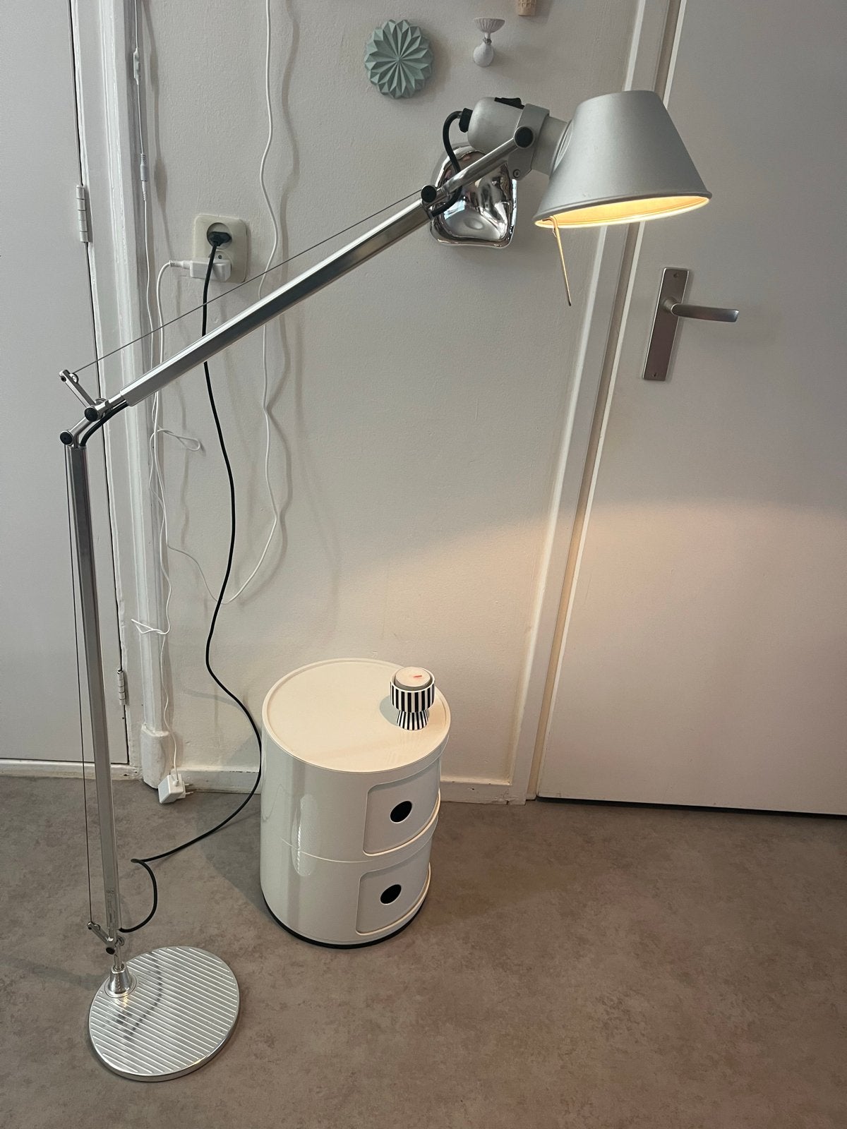 Artemide Tolomeo Vloerlamp Aluminium - Design Klassieker, Huis en Inrichting, Lampen | Vloerlampen, Ophalen, Gebruikt, E27 (groot)