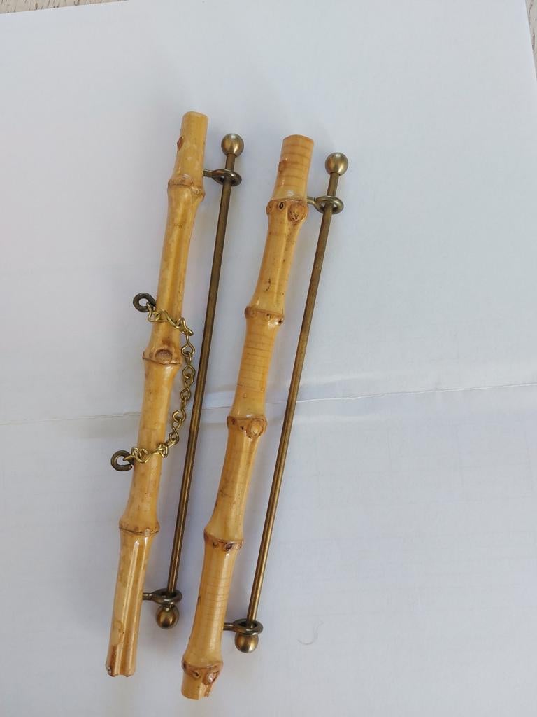 Vintage schellekoordhouders bamboe, Ophalen of Verzenden