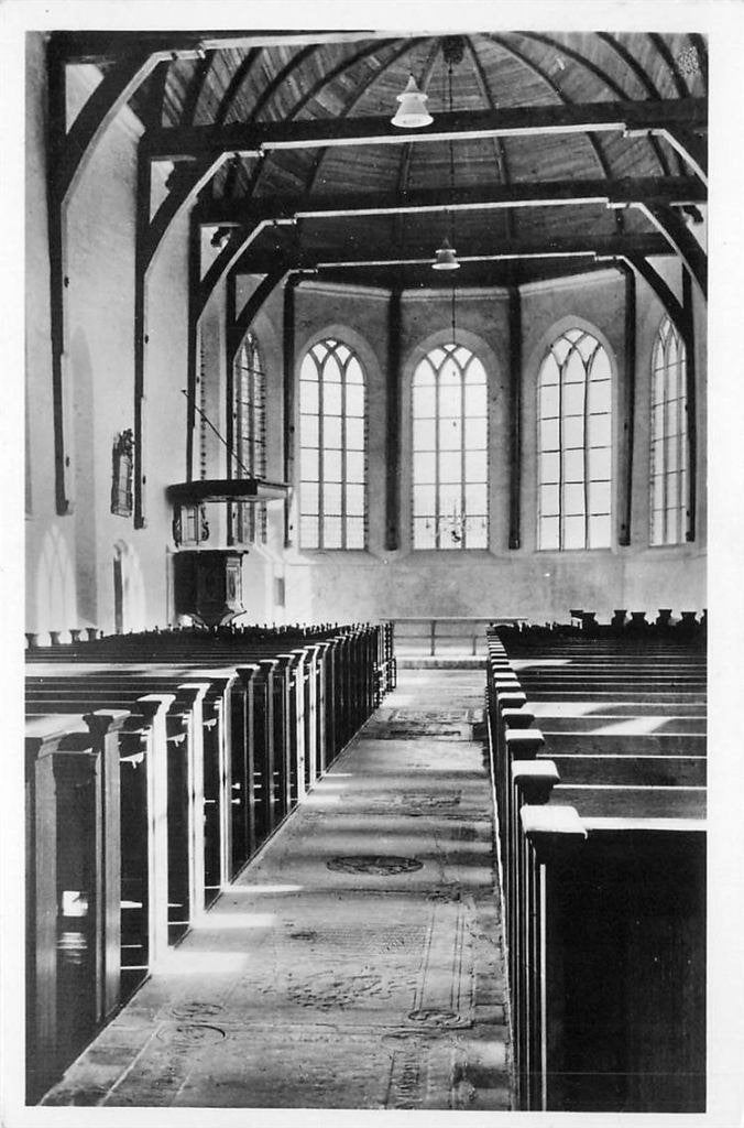388-490-029 Minnertsga Interieur NH Kerk, Verzenden, Voor 1920, Friesland