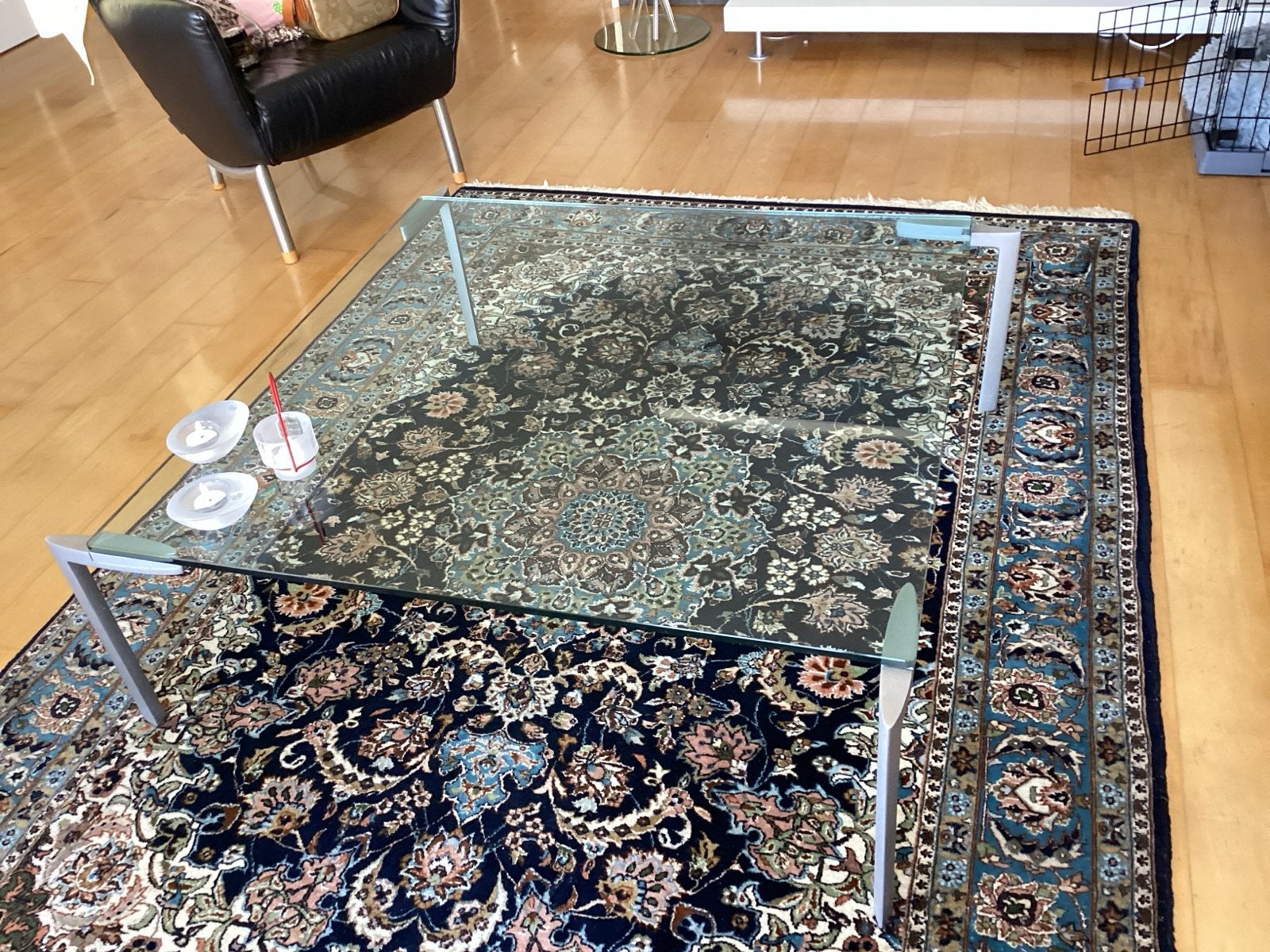 Glazen salontafel rolf benz, Ophalen, Gebruikt, 50 tot 100 cm, 100 tot 150 cm