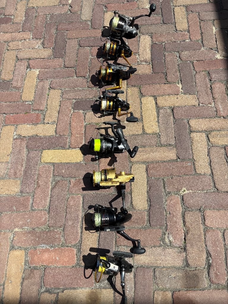 zee vis molens incl gevlochten lijn, Ophalen, Zo goed als nieuw, Molen