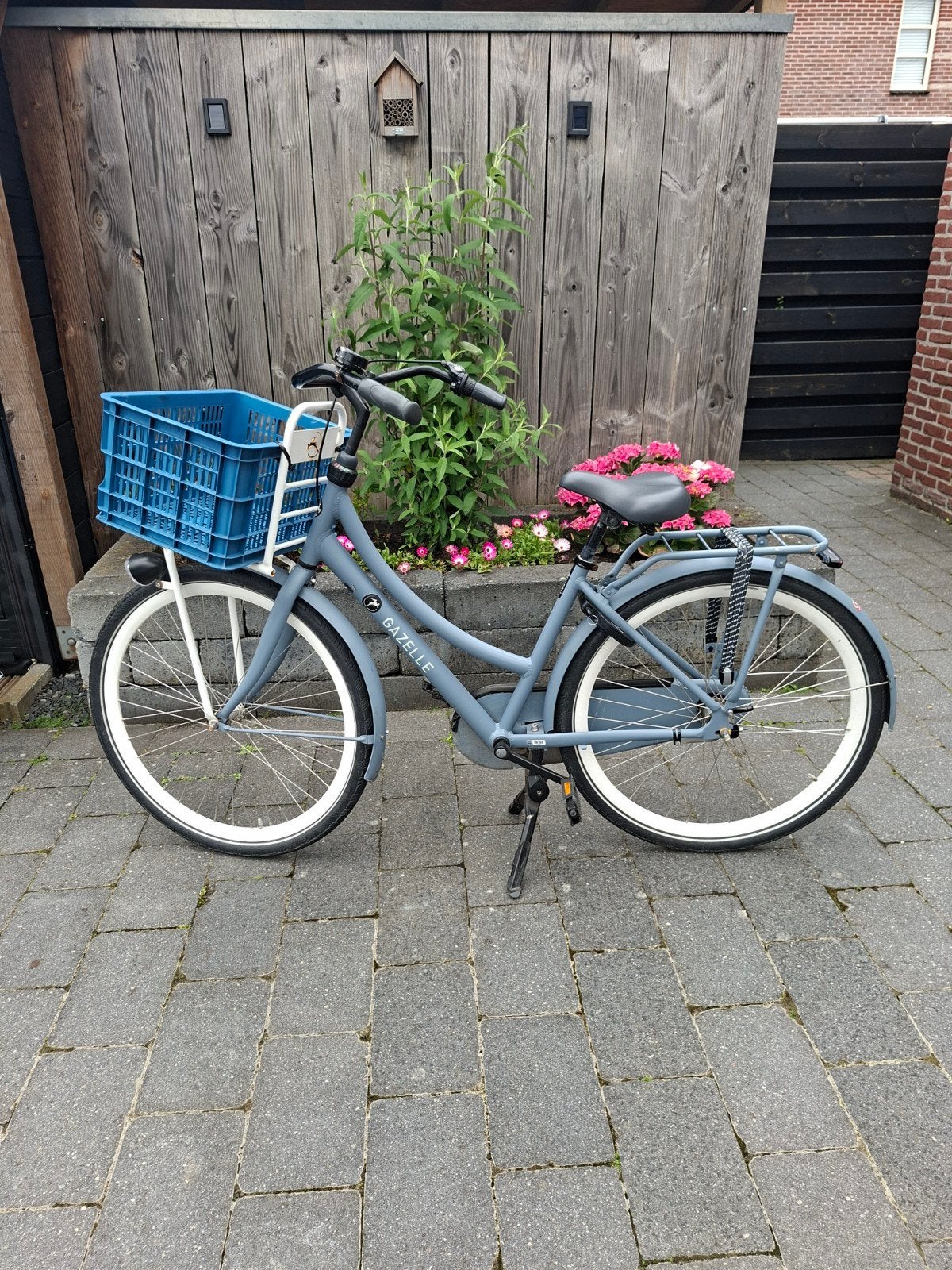Gebruikte Gazelle puur nl fiets. Blauw/grijs 28 inch, Ophalen, Terugtraprem, Gebruikt, 47 tot 50 cm