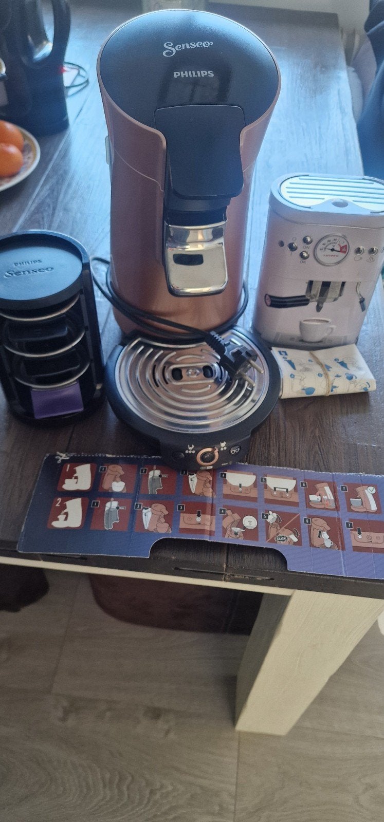 Philips Senseo Viva Café rosé goud. Verschuifbare hoogte!, Overige modellen, Ophalen of Verzenden, Zo goed als nieuw, 2 tot 4 kopjes