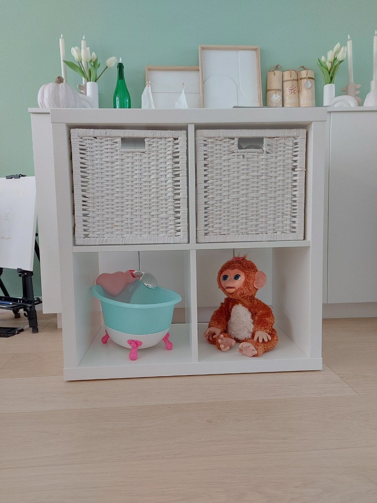 Ikea kallax kast met 4 manden, Ophalen, Gebruikt, Minder dan 150 cm, Minder dan 100 cm