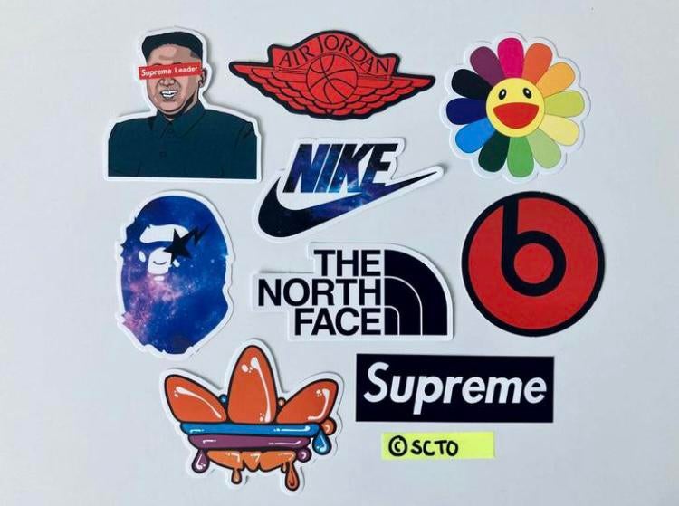 Stickers hype Bape Sta Supreme The North Face Air Jordan, Ophalen of Verzenden, Nieuw, Meerdere stickers