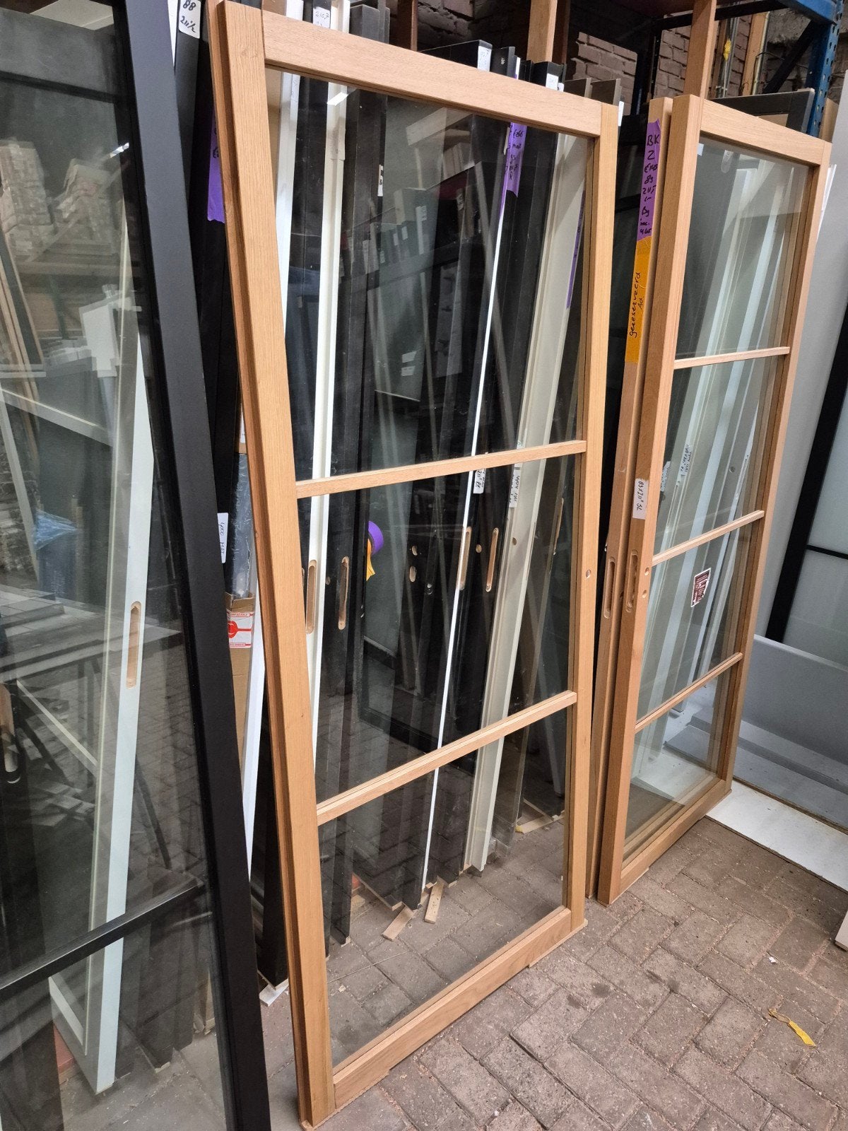 93x211,5cm binnendeur opdek R eiken incl blank glas SL44, Doe-het-zelf en Verbouw, Deuren en Horren, Ophalen, 80 tot 100 cm, .