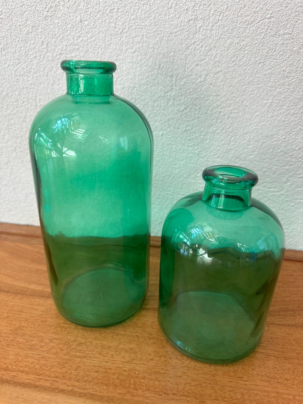 2 bloemenvazen/ apothersfles /siervaas - Mintgroen/Turquoise, Ophalen of Verzenden, Geschikt voor droogbloemen, Groen, Glas