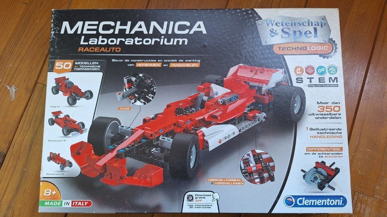 Clementoni Mechanica Laboratorium Raceauto - Doos beschadigd, Ophalen of Verzenden, Zo goed als nieuw, Overige merken