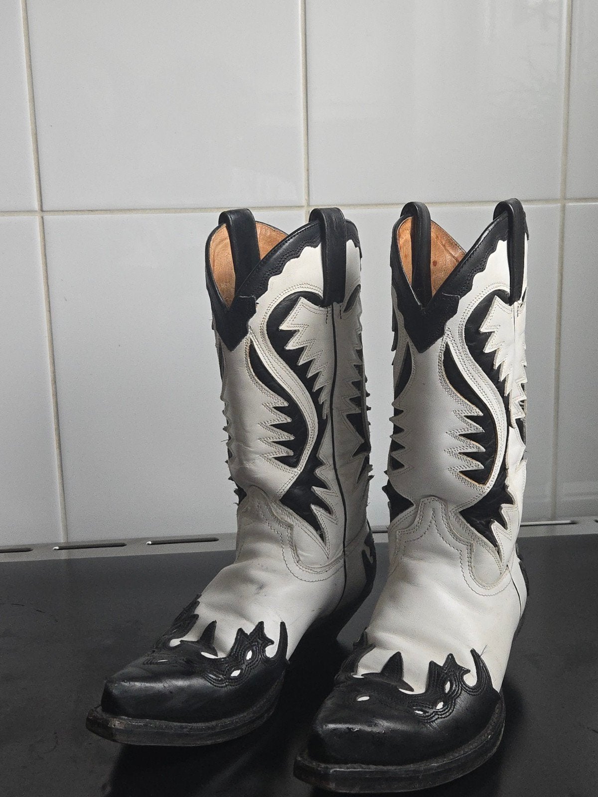 Vintage! Sendra Western Laarzen Zwart Wit Maat 36, Ophalen of Verzenden, Gedragen, Zwart, Hoge laarzen