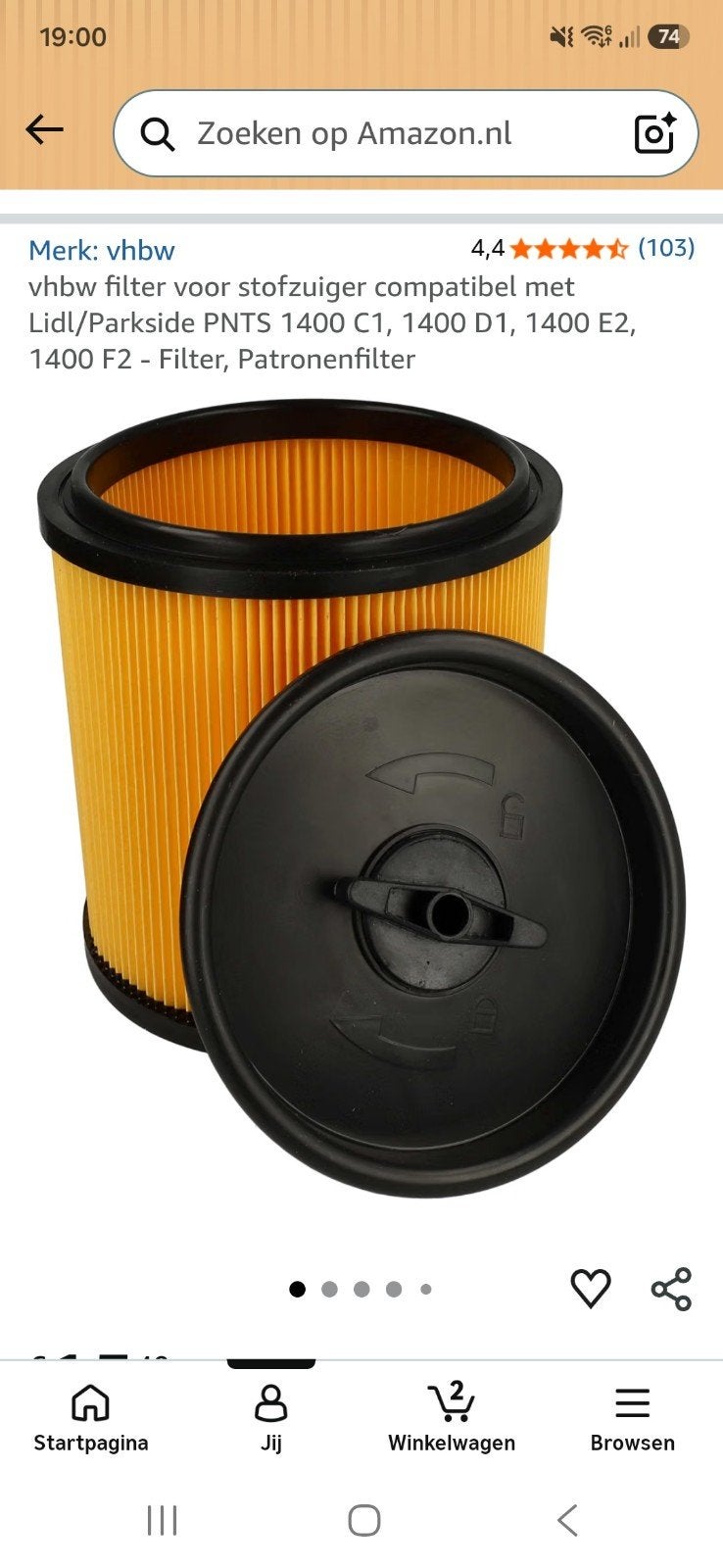 vhbw filter voor stofzuiger compatibel met Lidl/Parkside PNT, Ophalen of Verzenden