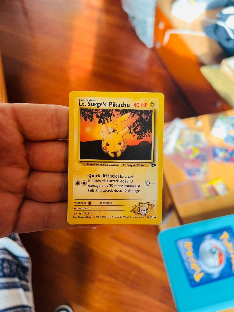 Lt Surge’s Pikachu 84/132 Gym Challenge Pokemon, Verzenden, Zo goed als nieuw, Losse kaart, Foil