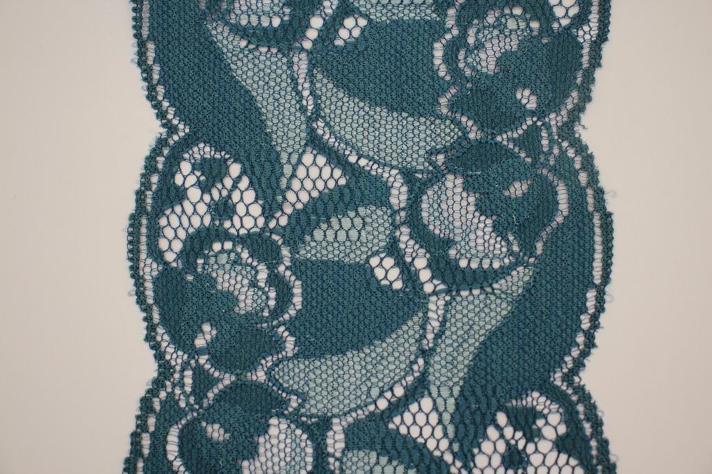 Groen kant band - bloemen 8cm #3963, Hobby en Vrije tijd, Naaien en Fournituren, Ophalen of Verzenden, Nieuw, Kant