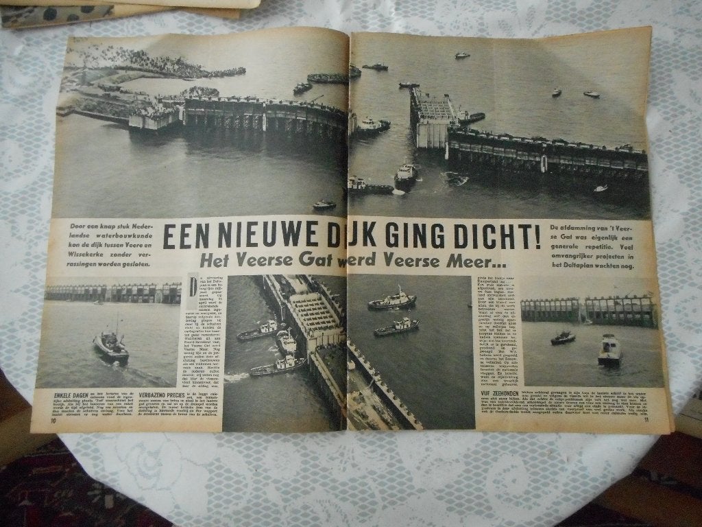 Deltaplan. Veerse Gat werd Veerse Meer. 1961., Ophalen of Verzenden, 1960 tot 1980, Nederland, Knipsel(s)