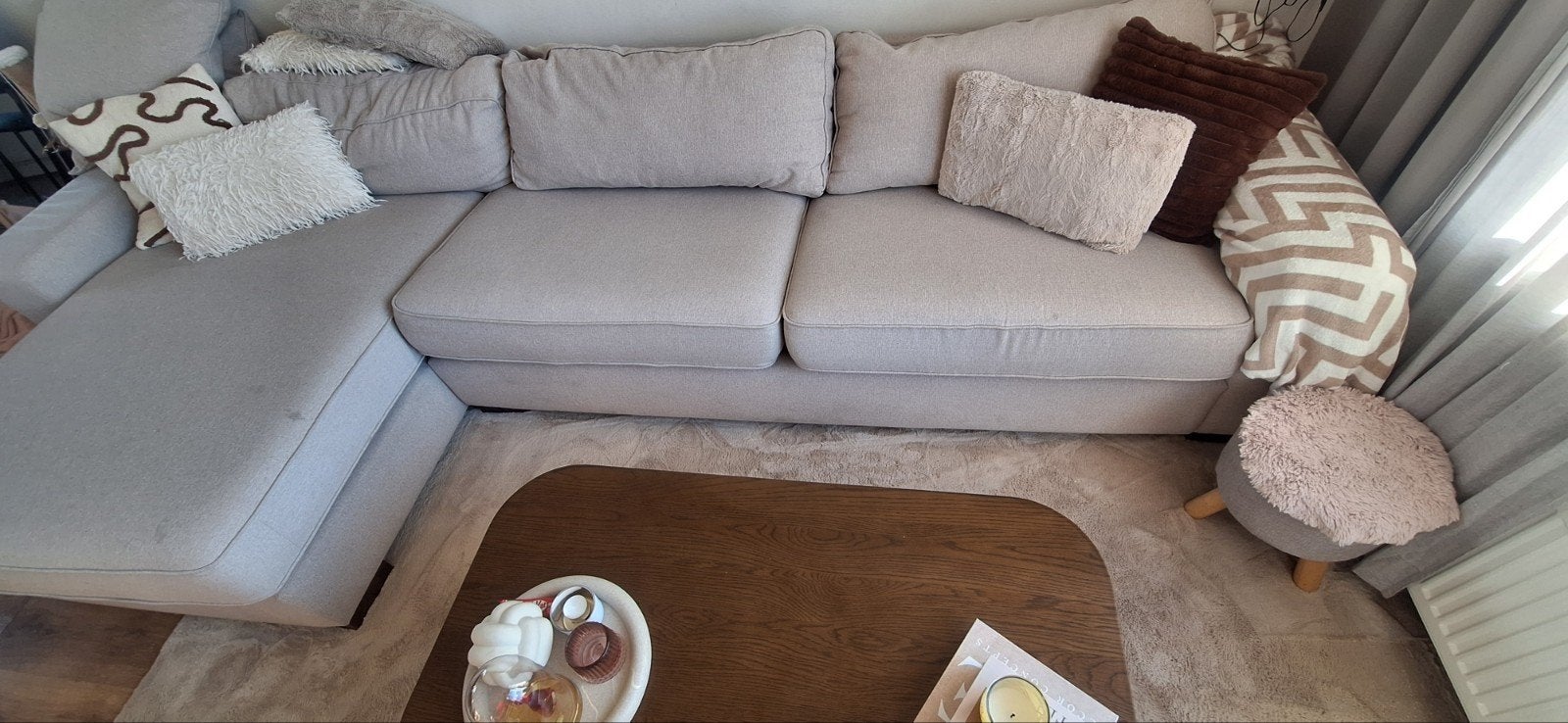 Prachtige beige bank met afneembare hoezen!, Ophalen of Verzenden