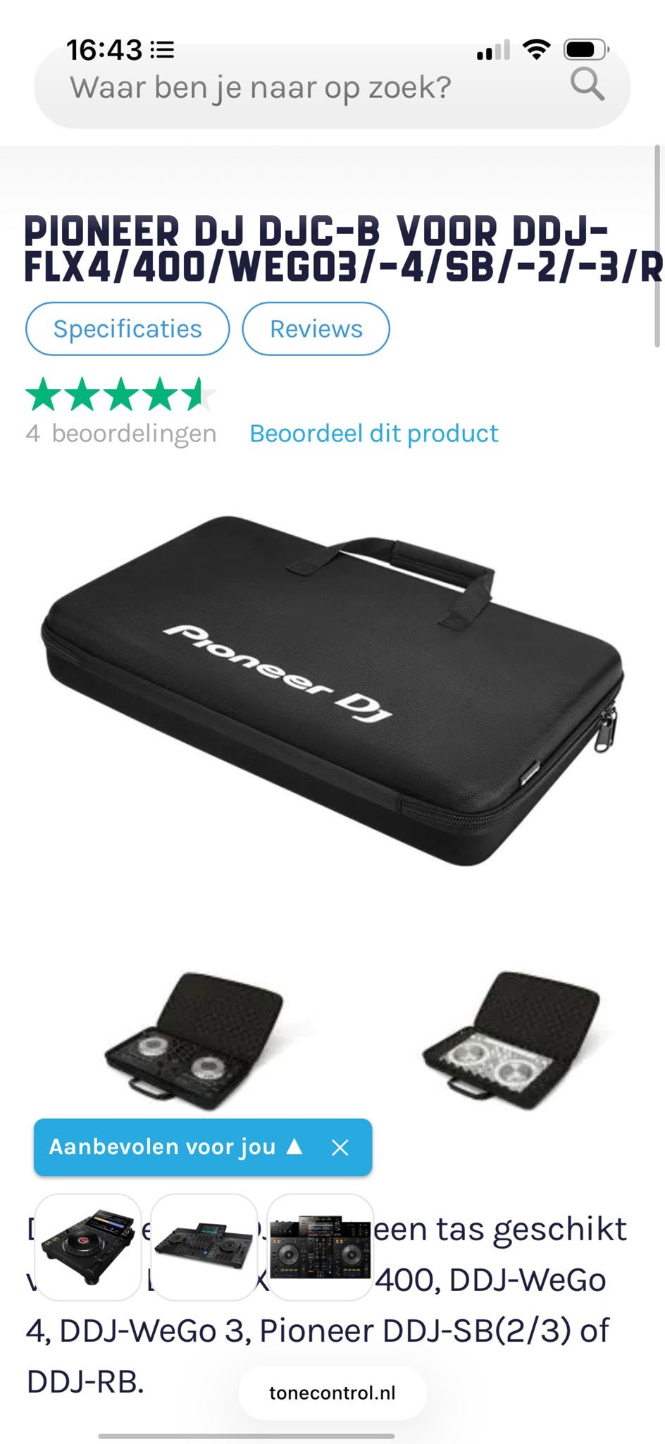 Pioneer DJ DJC-B Draagtas voor diverse controllers, Muziek en Instrumenten, Ophalen, Nieuw, Dj-set, Pioneer