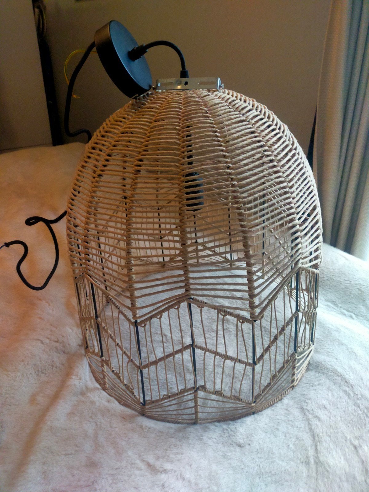 Ratan hanglamp 45 doorsnede, Ophalen