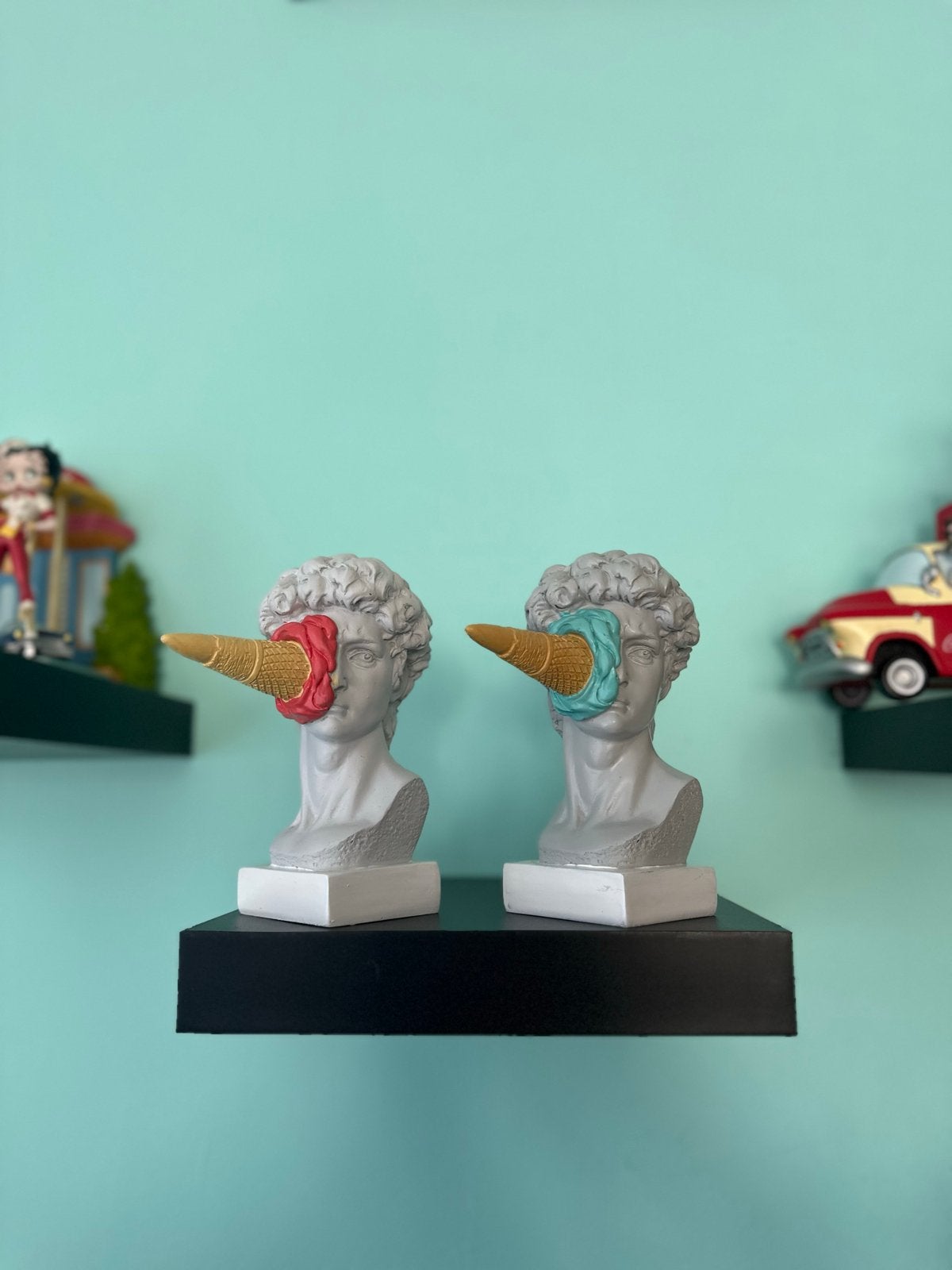 POP ART - Buste | David | Ijshoorntjes | Set | Funky | Retro, Ophalen of Verzenden, Zo goed als nieuw, Mens
