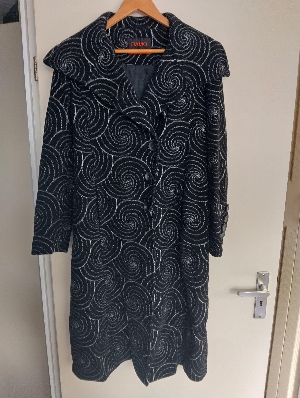 Wollen jas, mantel, zwart, maat 38/M, Ophalen of Verzenden, Gedragen, Maat 38/40 (M), Zwart