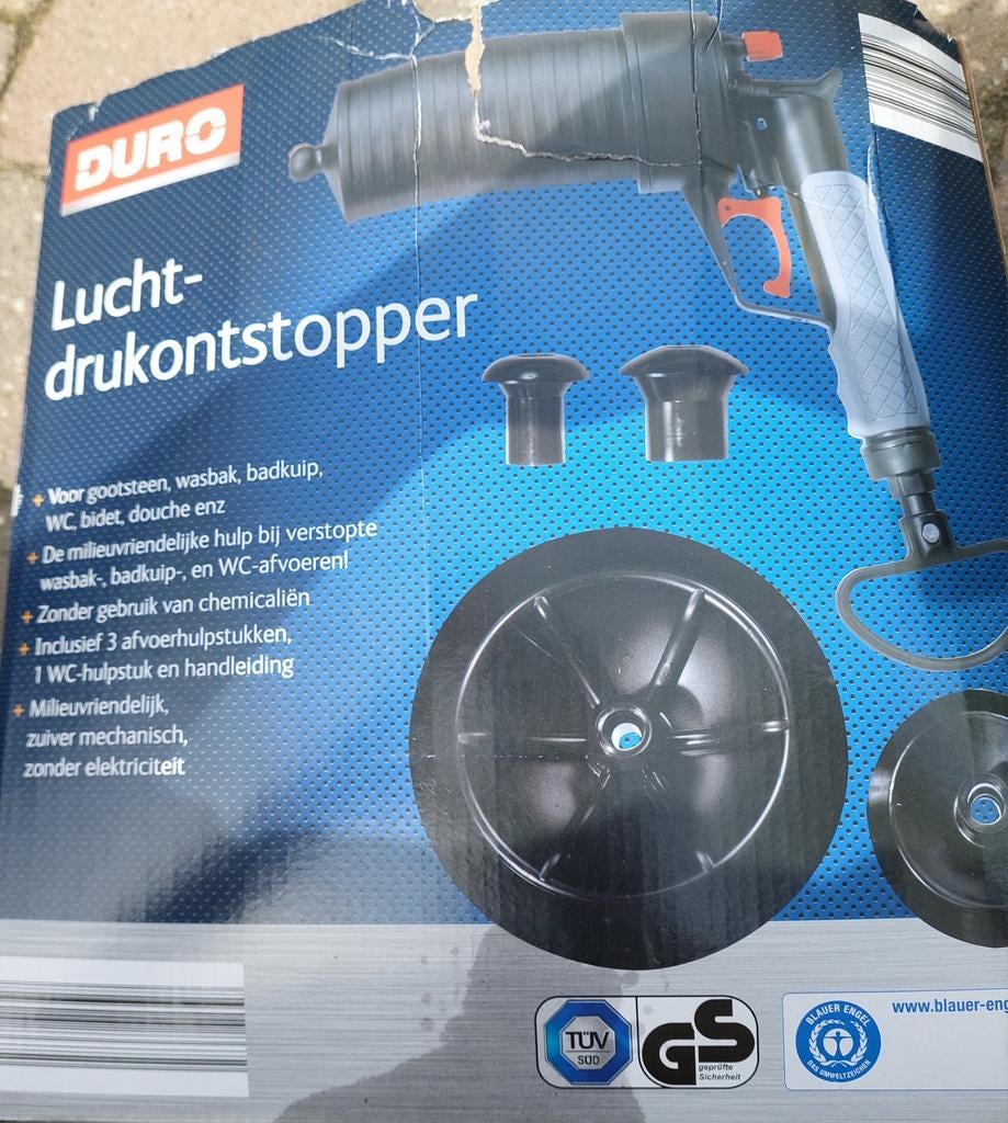 Duro Luchtdrukontstopper - Milieuvriendelijke afvoerhulp, Doe-het-zelf en Verbouw, Gereedschap | Handgereedschap, Ophalen, Zo goed als nieuw