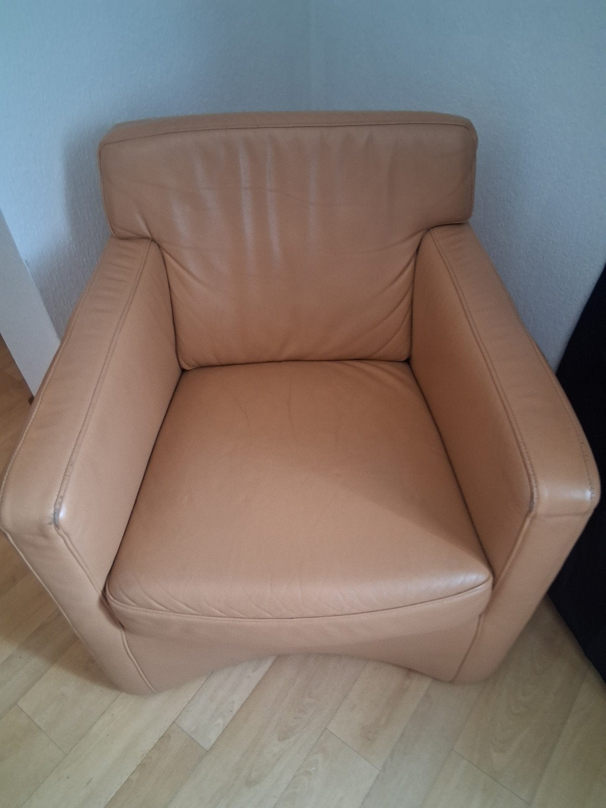 Clubzetel lichtbruin leder, Ophalen of Verzenden, Zo goed als nieuw, 75 tot 100 cm, Minder dan 50 cm
