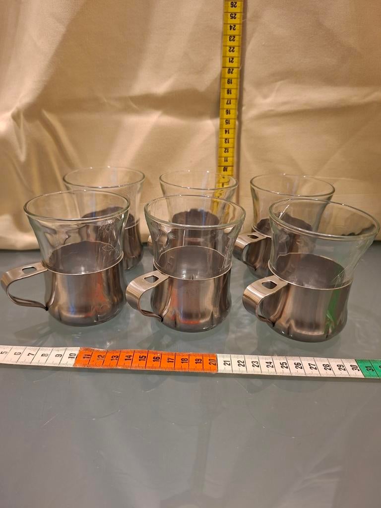 Vintage Duralex Franse theeglazen, Antiek en Kunst, Antiek | Glas en Kristal, Ophalen of Verzenden