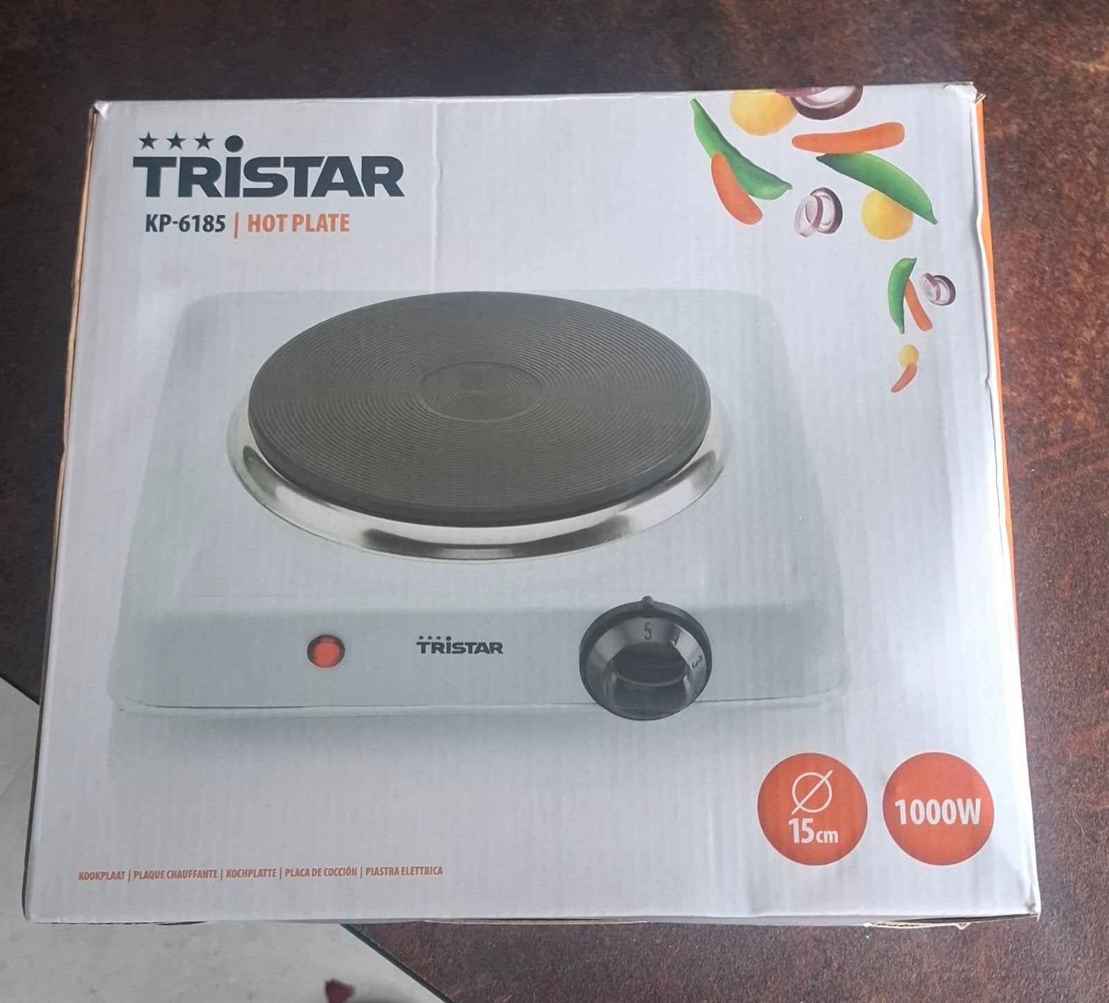 Tristar KP-6185 Hot Plate - 1000W - Nieuw in doos, Ophalen, Nieuw, 3 kookzones of minder, Vrijstaand