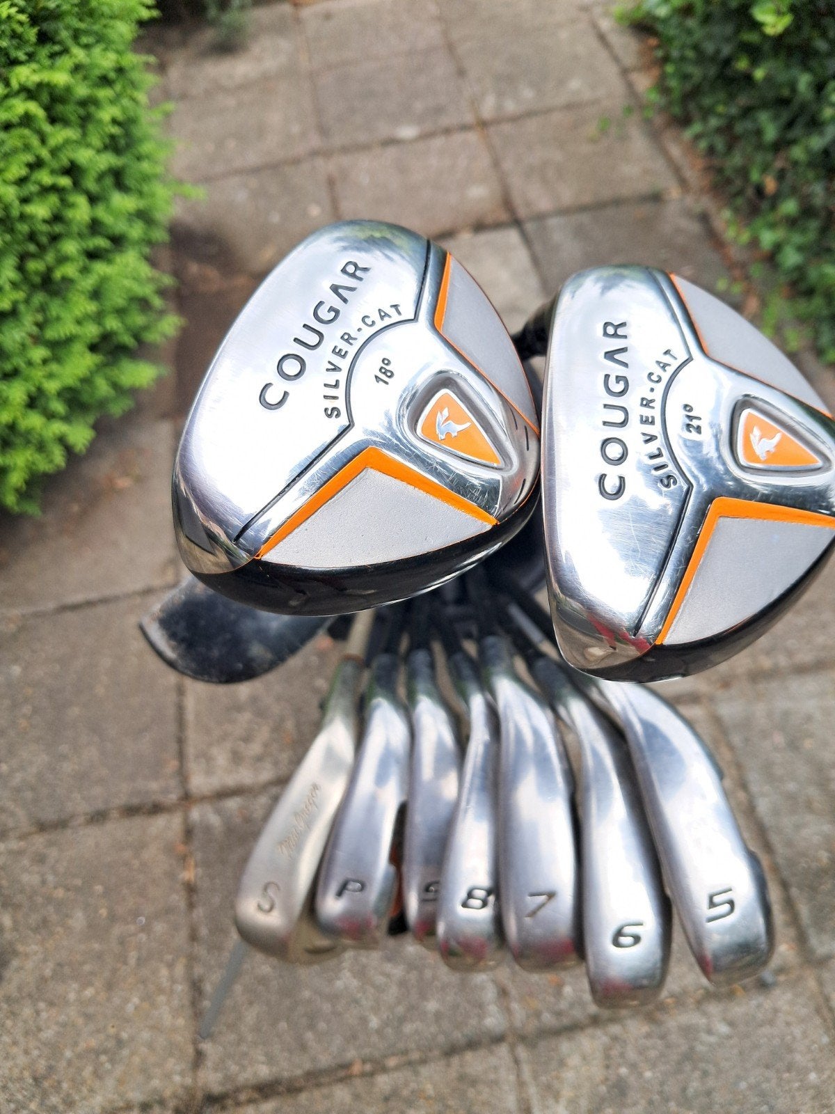 Complete Golfset  cougar lady s  

Ijzers 5-6-7-8-9-P-S
S=Ma, Ophalen, Gebruikt, Set, Overige merken
