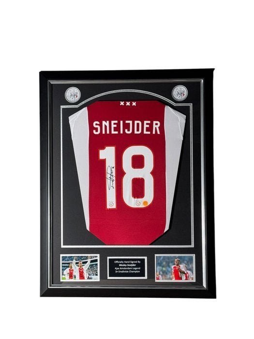 Wesley Sneijder Singed AFC Ajax Jersey Premium Frame, Shirt, Nieuw, Ophalen of Verzenden, Sport Memorabilia Netherlands