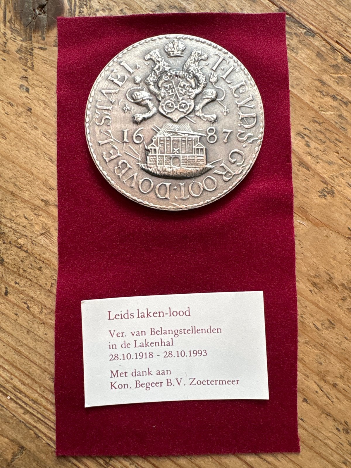 Leids laken-lood 1687 - Herdenkingsmunt, Postzegels en Munten, Munten | Nederland, Ophalen of Verzenden, Vóór koninkrijk, Overige waardes