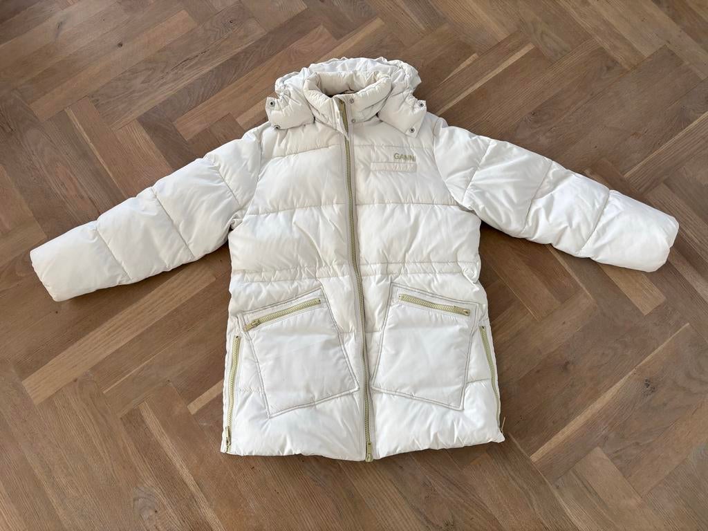 Ganni Dames Puffer Jas - Stijlvol en Warm, Ophalen of Verzenden, Gedragen, Maat 42/44 (L), Wit