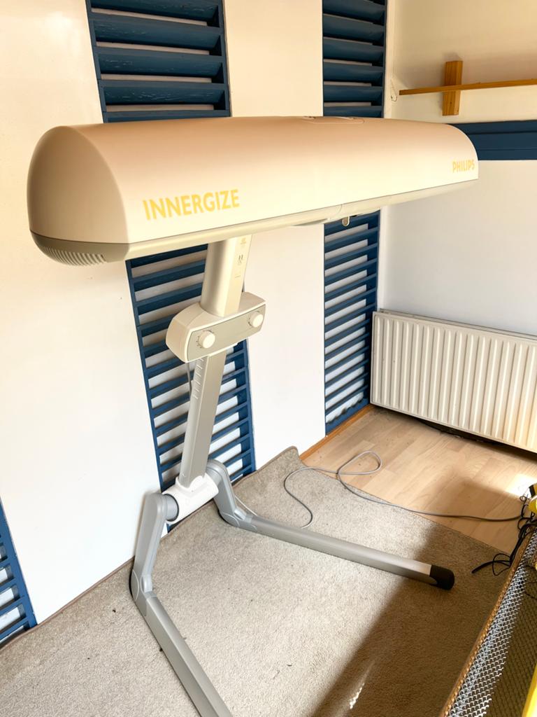 Philips Innergize HB 933 Zonnebank met Infrarood, Ophalen, Zo goed als nieuw, Zonnebank enkelzijdig, Minder dan 10 lampen