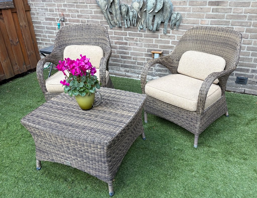 4Season launge set Wicker, Tuin en Terras, Tuinsets en Loungesets, Gebruikt, Bijzettafel, Loungeset, Wicker