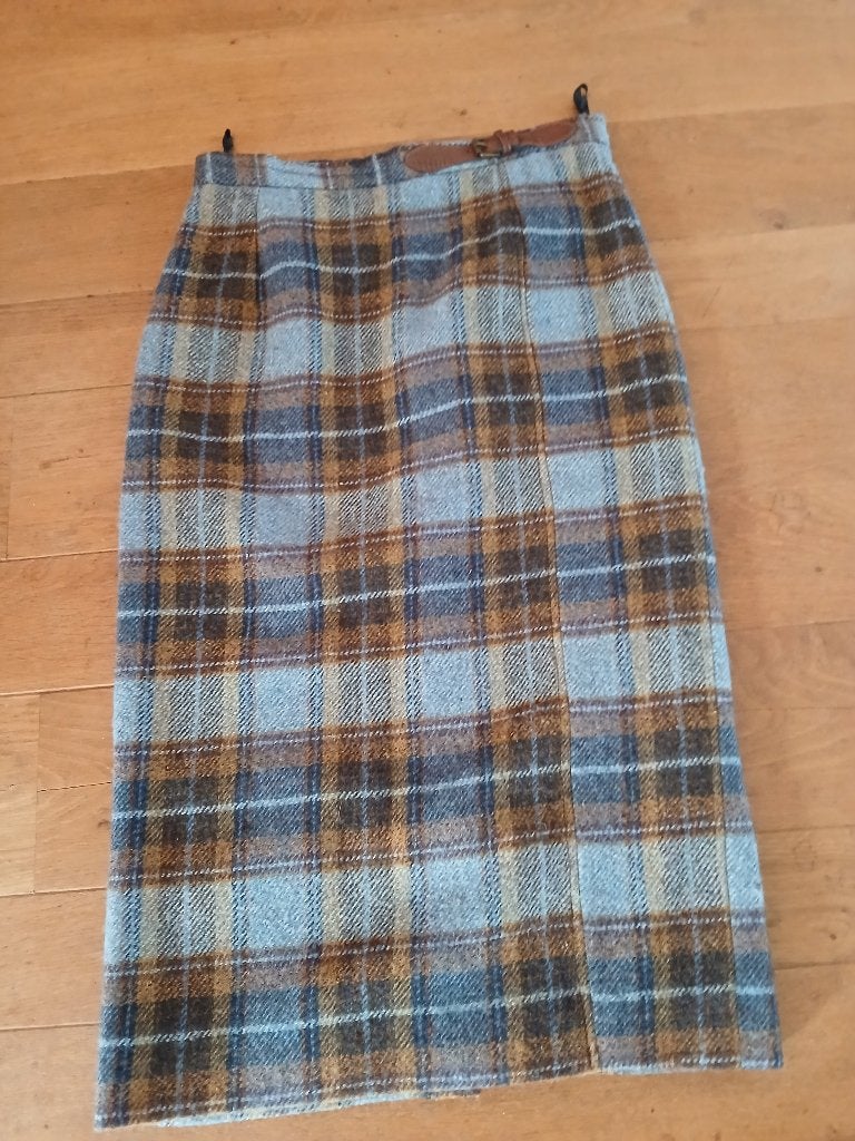 Scarva wollen ruiten rok maat 40, Maat 38/40 (M), Scarva, Zo goed als nieuw, Onder de knie