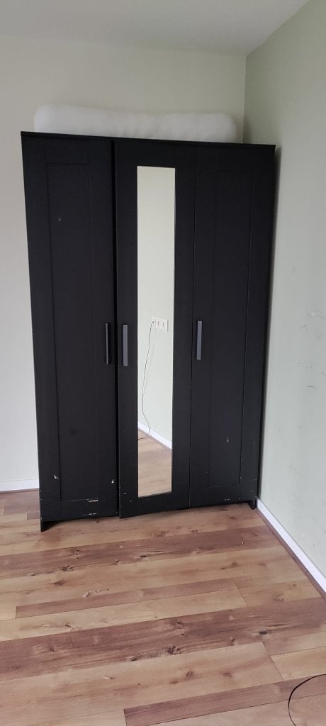 Kledingkast Ikea Brimnes 3 deuren zwart, Huis en Inrichting, Kasten | Kledingkasten, Ophalen, Met deur(en), Gebruikt, 100 tot 150 cm