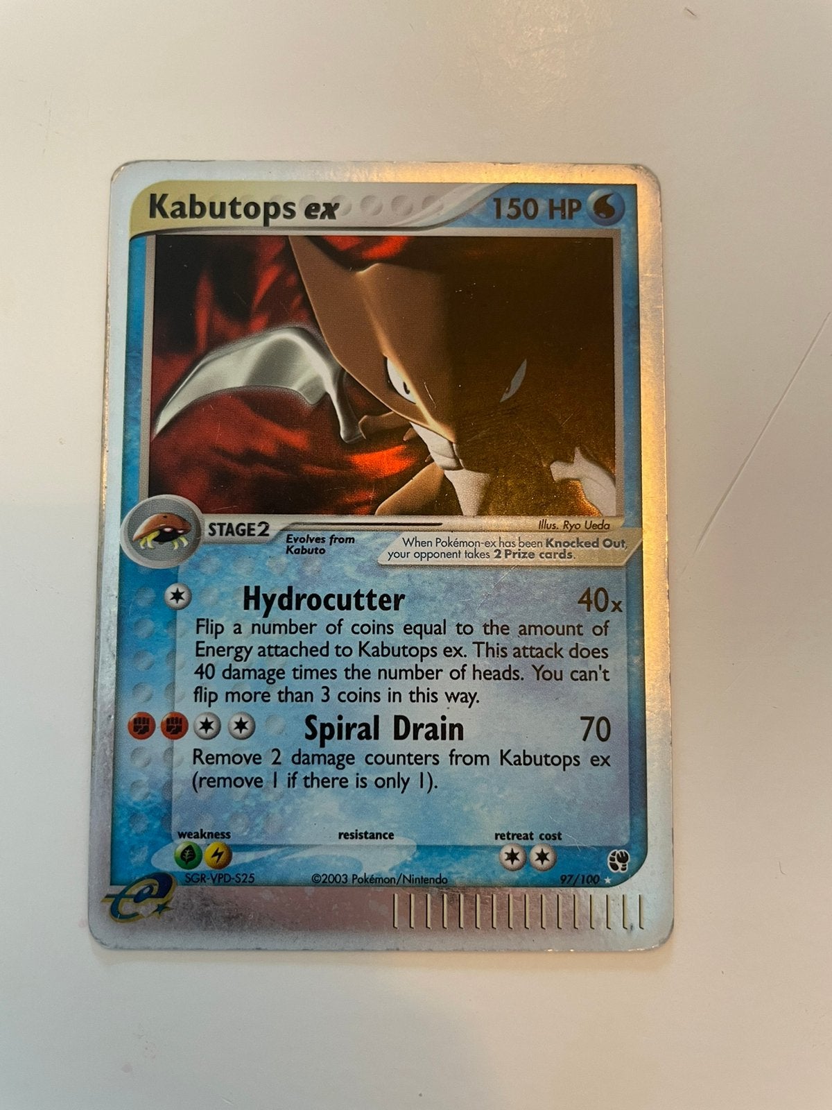 Kabutops ex 97/100  EX Sandstorm, Ophalen of Verzenden, Gebruikt, Losse kaart, Foil