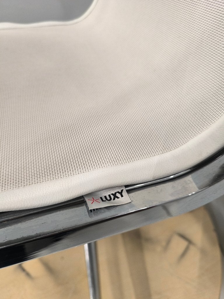 Luxy Vergaderstoel Wit – Mesh – 6 stuks, Ophalen of Verzenden, Gebruikt, Wit, Vijf, Zes of meer stoelen