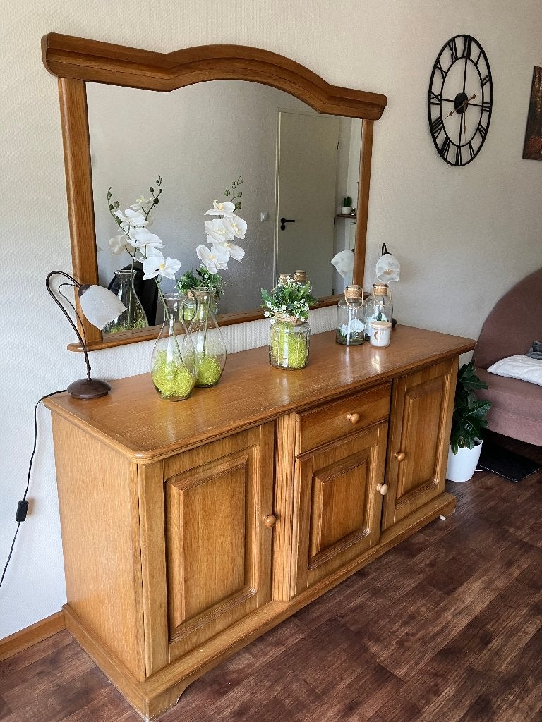 Dressoirs met spiegel, Ophalen, Gebruikt, 150 tot 200 cm, Eikenhout