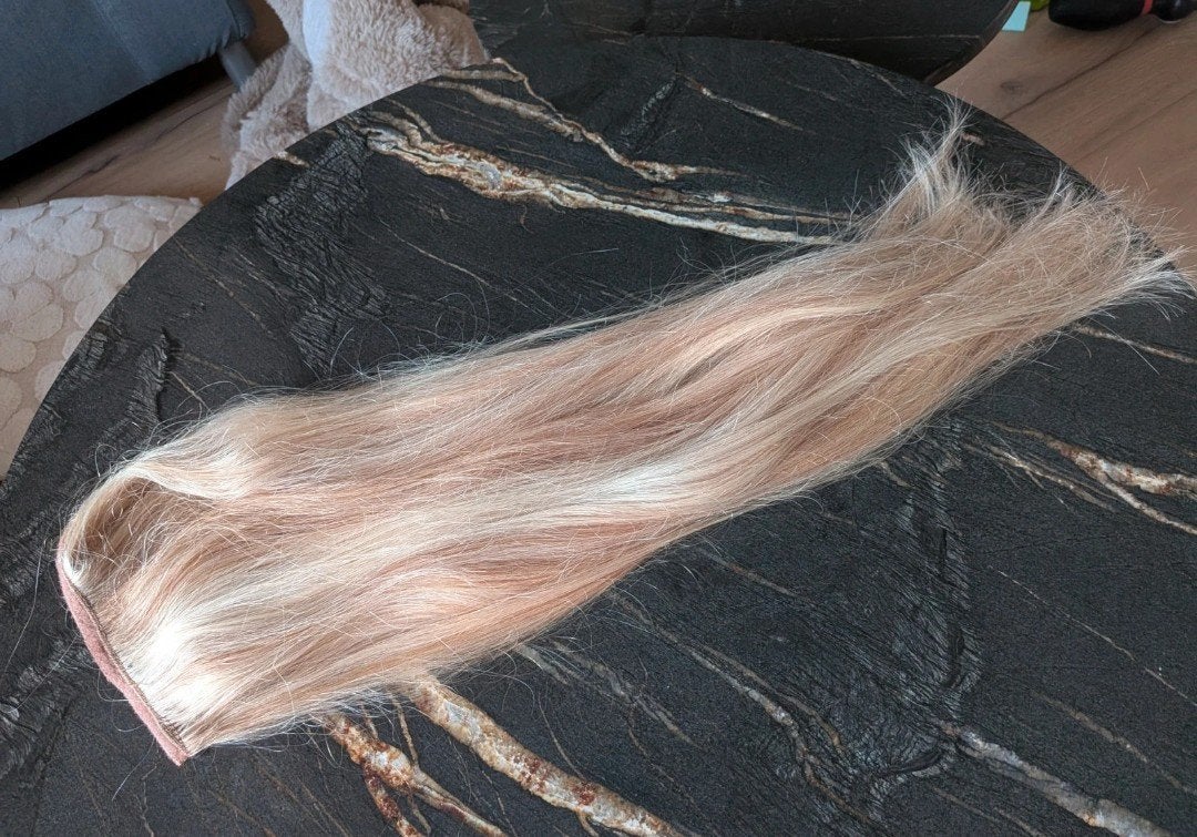 Clip-in Paardenstaart - Blonde highlights, Ophalen, Zo goed als nieuw, Pruik of Haarverlenging
