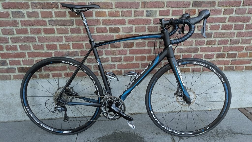 Merida ride 500 disc racefiets 56cm zgan. 1000km oud, 28 inch, Aluminium, Zo goed als nieuw, Meer dan 20 versnellingen