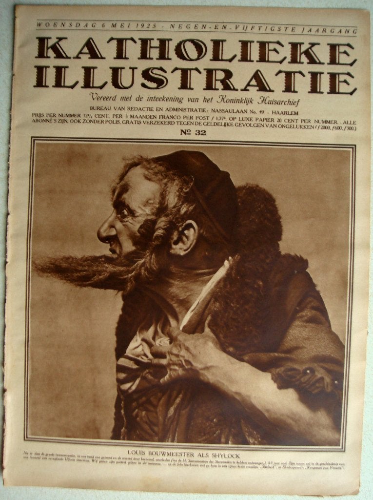 Kath. Illustratie 1923 met acteur Louis Bouwmeester op cover, Verzamelen, Ophalen of Verzenden, 1980 tot heden, Tijdschrift