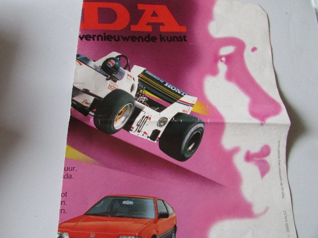 HONDA : POSTER ; 84 x 59 cm, Rechthoekig Staand, Deurposter of groter, Ophalen of Verzenden, Zo goed als nieuw