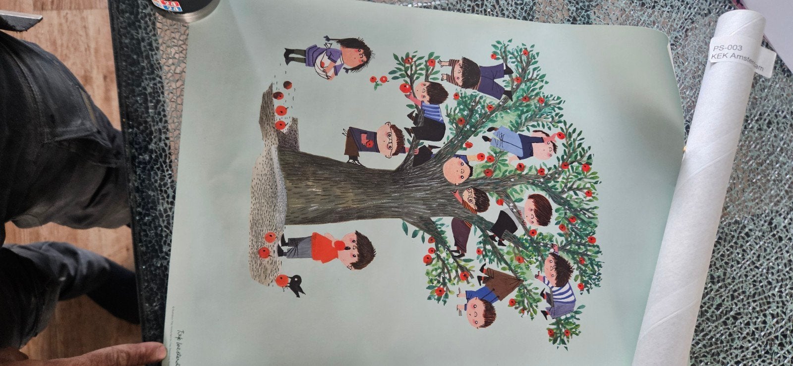 Fiep Westendorp Illustratie: Kinderen in appelboom, Ophalen of Verzenden, Print, Print/reproductie