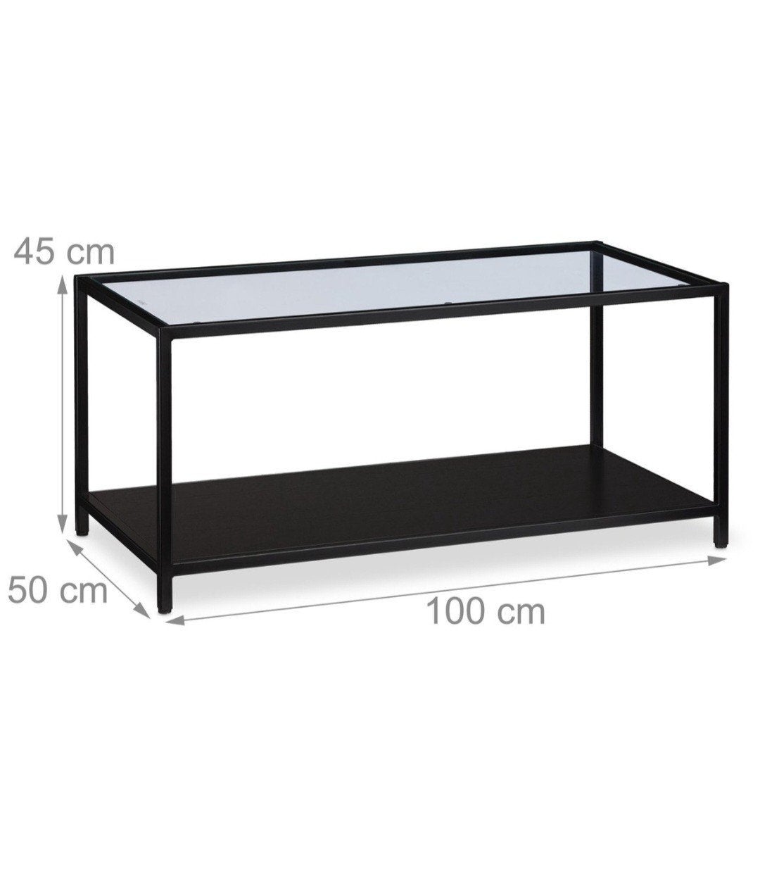 Salontafel met glasplaat, Ophalen, Gebruikt, 100 tot 150 cm, 25 tot 50 cm