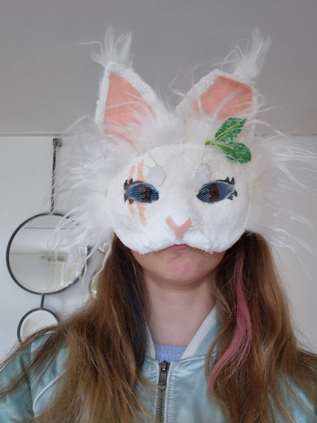 white therian cat mask, Ophalen of Verzenden, Nieuw, Accessoires