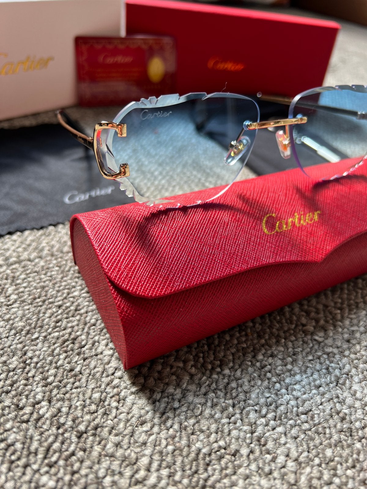 Nieuwe Cartier Bril - Stijlvol en Ongebruikt, Overige merken, Blauw, Nieuw, Ophalen of Verzenden