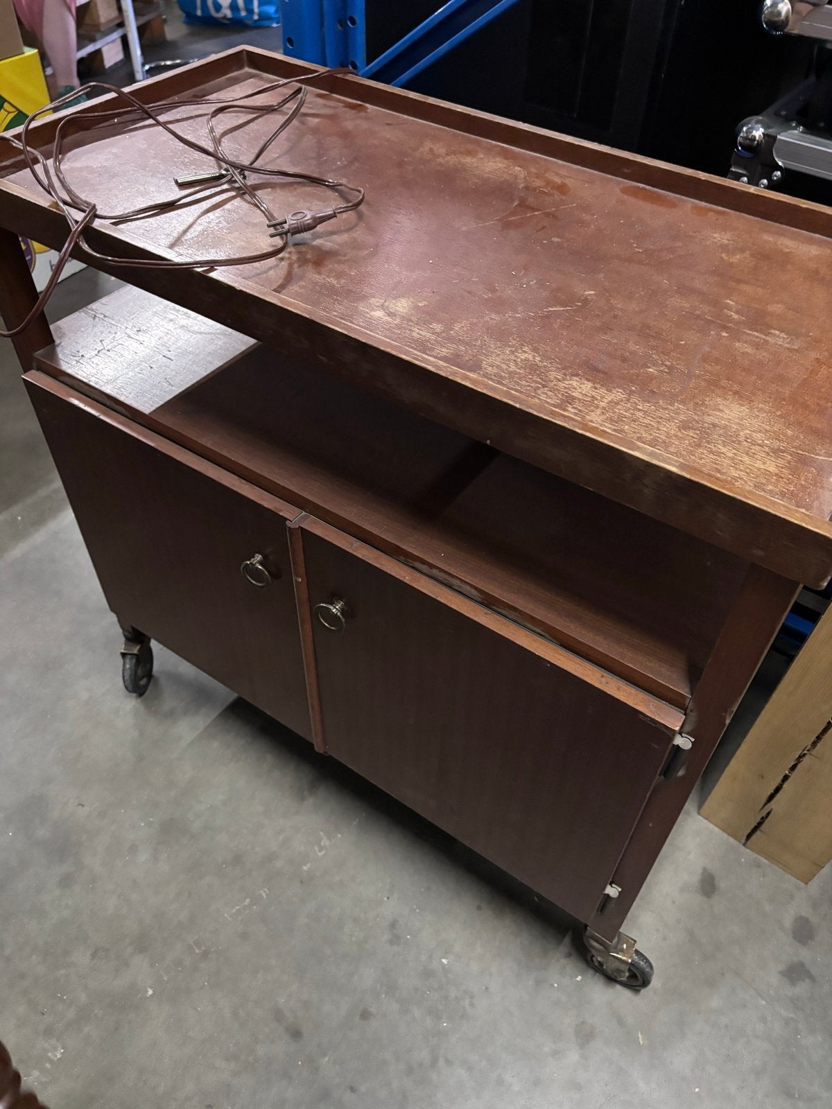 Vintage oven of bordenwarmer verrijdbaar meubel, Ophalen, Oven, Vrijstaand, 60 cm of meer