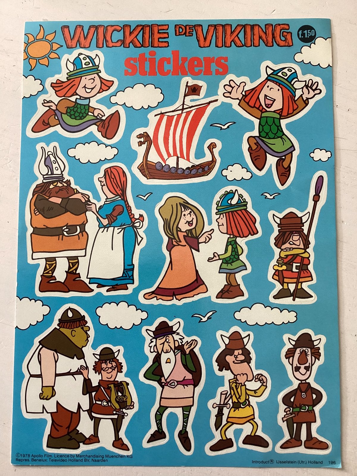 Stickervel Wickie De Viking, Verzenden, Zo goed als nieuw, Meerdere stickers